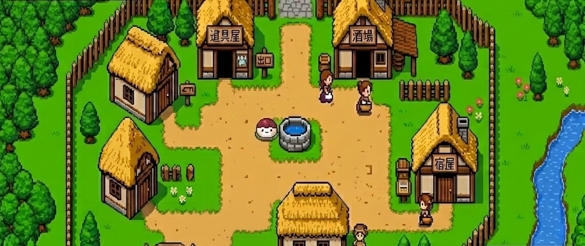 BOTAMOCHI QUESTはじまりの村のプロローグイメージ